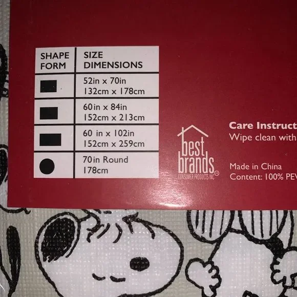 NWT Peva Peanuts table cloth - Picture 3 of 4